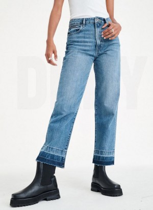 DKNY Kent High Rise Straight Leg Women's Jeans Light Wash | Ireland_D1771