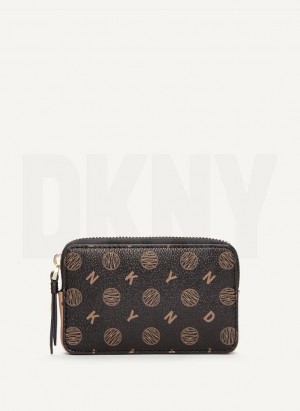 DKNY Keyfob Cardcase - Logo Pvc Women's Wallets Black | Ireland_D1085