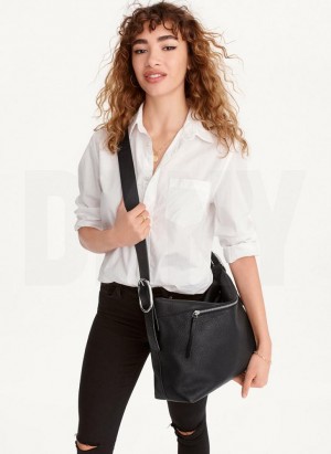 DKNY Large Buckle Women's Crossbody Bags Black | Ireland_D1251