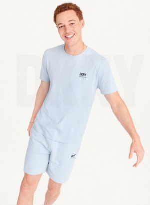 DKNY Left Chest Men's T Shirts Blue | Ireland_D0280