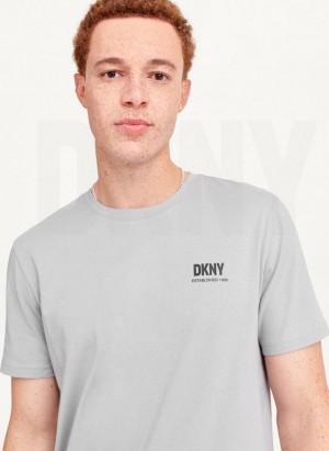 DKNY Left Chest Men's T Shirts Grey | Ireland_D1716