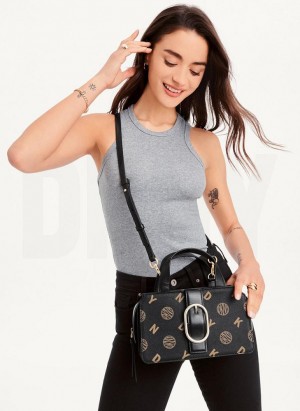 DKNY Logo Buckle Women's Crossbody Bags Black | Ireland_D1144