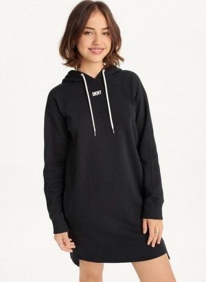 DKNY Long Sleeve Sneaker Women's Dress Black | Ireland_D0631