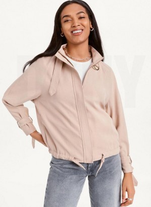 DKNY Long Sleeve Women's Jackets Khaki | Ireland_D0158