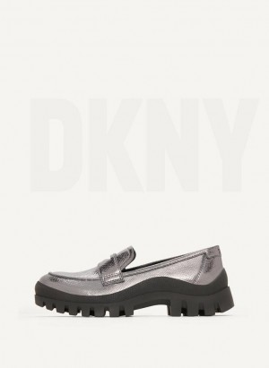 DKNY Lug Sole Women's Loafers Blue Grey | Ireland_D1395