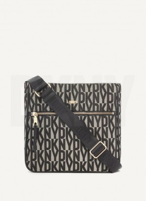 DKNY Maxine Messenger Women's Crossbody Bags Black | Ireland_D1246