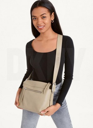 DKNY Medium Buckle Women's Crossbody Bags Brown | Ireland_D1646