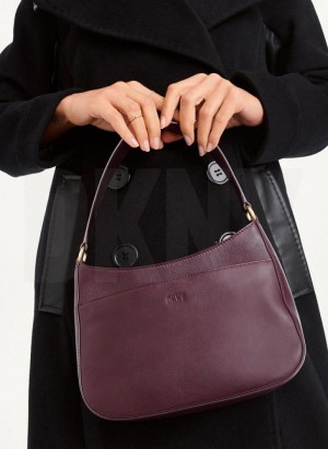 DKNY Medium Women's Shoulder Bags Burgundy | Ireland_D0752