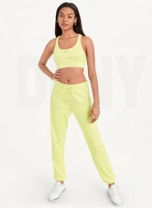 DKNY Metallic Logo Bralette Women's Tank Top Light Green | Ireland_D1877