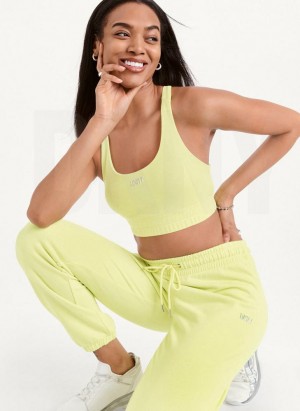 DKNY Metallic Logo Women's Joggers Light Green | Ireland_D1651