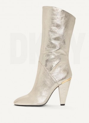 DKNY Mid Slouchy Women's Boots Gold | Ireland_D0218