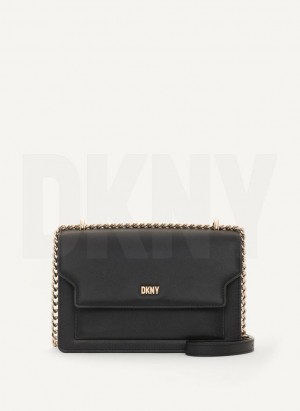 DKNY Millie Women's Shoulder Bags Black / Gold | Ireland_D0893