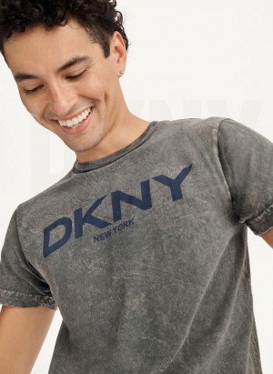 DKNY Mineral Wash Men's T Shirts Grey | Ireland_D0929