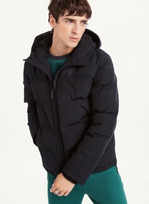 DKNY Mixed Media Classic Men's Puffer Jacket Black | Ireland_D1897