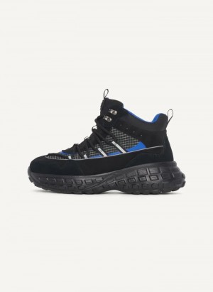 DKNY Mixed Media High Top Men's Sneakers Black | Ireland_D0540