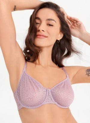 DKNY Modern Lace Demi Women's Bras Purple | Ireland_D1547