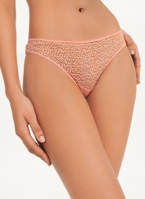 DKNY Modern Lace Women's Thong Rose | Ireland_D0690