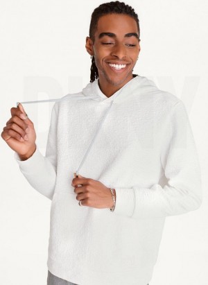 DKNY Novelty Quilted Texture Men's Hoodies White | Ireland_D1490