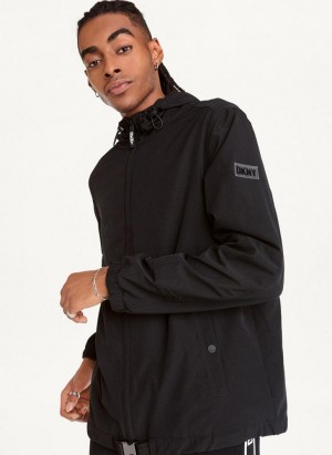 DKNY Nylon Windbreaker Men's Jackets Black | Ireland_D0387