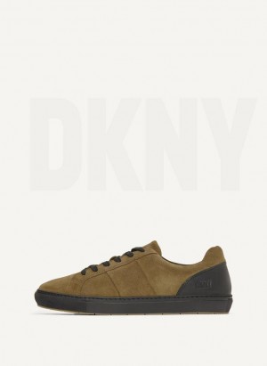 DKNY On The Go Men's Sneakers Olive | Ireland_D1065