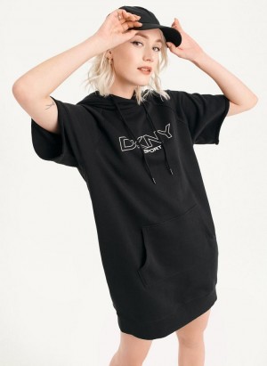 DKNY Outline Logo Hooded Sneaker Women's Dress Black | Ireland_D0183