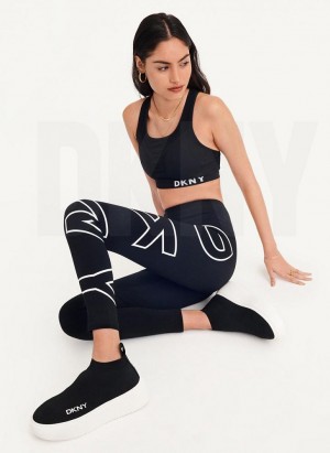 DKNY Outline Logo Women's Leggings White | Ireland_D1790