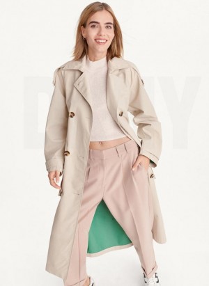 DKNY Oversized Trench With Inner Details Women's Jackets Brown | Ireland_D1894