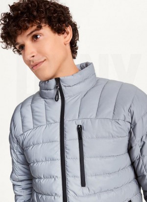 DKNY Packable Men's Puffer Jacket Grey | Ireland_D1864