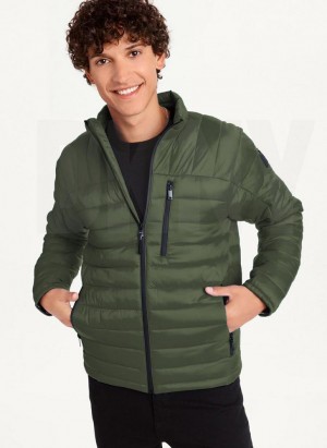 DKNY Packable Men's Puffer Jacket Olive | Ireland_D0984