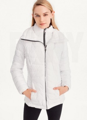 DKNY Packable Women's Coats White | Ireland_D1873