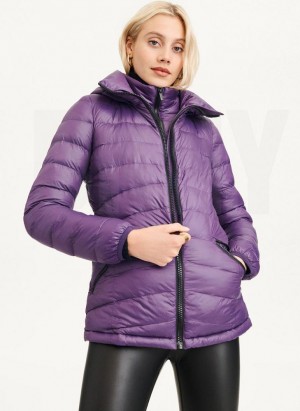 DKNY Packable Women's Puffer Jacket Purple | Ireland_D0599