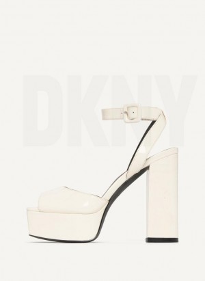 DKNY Party Platform Women's Heels Beige | Ireland_D0426