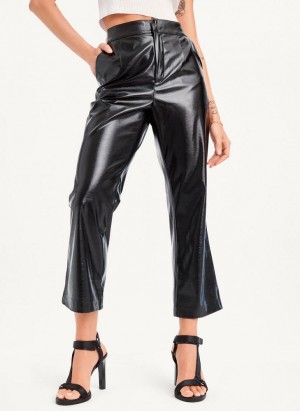 DKNY Patent Leather Flared Women's Pants Black | Ireland_D0195