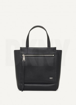 DKNY Pax North-South Women's Tote Bags Black / Silver | Ireland_D0609