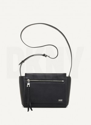 DKNY Pax Women's Crossbody Bags Black / Silver | Ireland_D1677