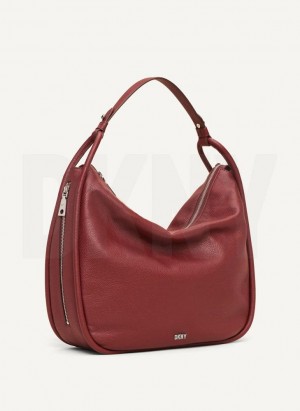 DKNY Phoebe Hobo Women's Tote Bags Burgundy | Ireland_D1022