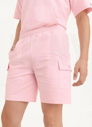 DKNY Pigment Garment Dye Men's Shorts Pink | Ireland_D0349