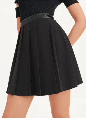 DKNY Pleated Mini Women's Skirts Black | Ireland_D1382