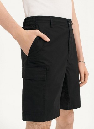 DKNY Poplin Cargo Men's Shorts Black | Ireland_D1737