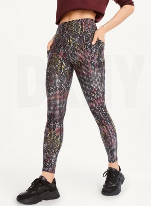 DKNY Printed Women's Leggings Navy | Ireland_D0830