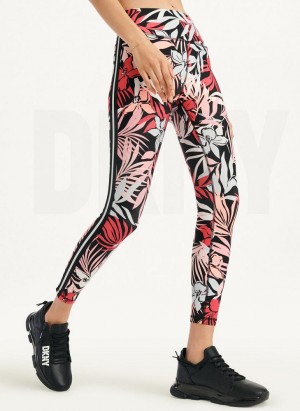 DKNY Printed Women's Leggings Pink | Ireland_D0121