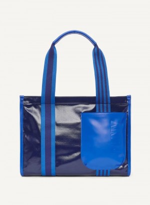 DKNY Prospect Coated Canvas Large Women's Tote Bags Blue | Ireland_D0173