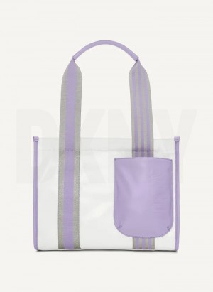 DKNY Prospect Coated Canvas Medium Women's Tote Bags Purple | Ireland_D1394