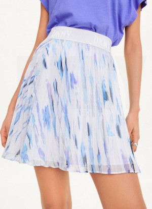 DKNY Pull On Prnt Chiffon Women's Skirts White / Multicolor | Ireland_D1953