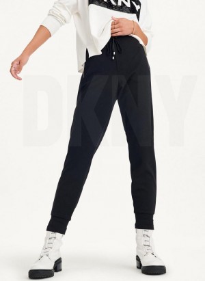 DKNY Pull On Women's Joggers Black | Ireland_D1194