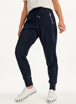 DKNY Pull On Women's Joggers Navy | Ireland_D0479