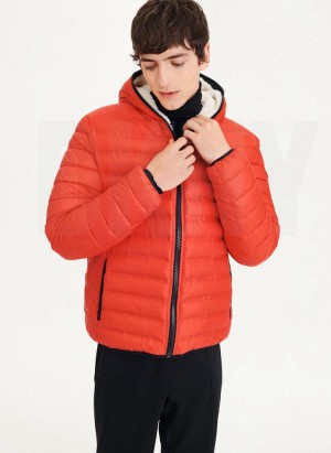 DKNY Quilted Reversible Sherpa Men's Jackets Red | Ireland_D0746