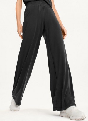 DKNY Relaxed Wide Leg Women's Pants Black | Ireland_D1215