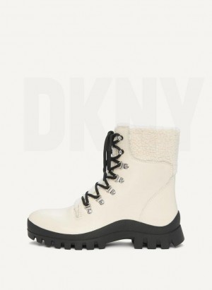 DKNY Shearling Ski Women's Boots Beige | Ireland_D1024