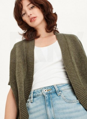 DKNY Shrug Short Sleeve Cardigan Women's Sweaters Green | Ireland_D1730